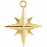 14K Yellow 11.7x9.6 mm Celestial Star Dangle