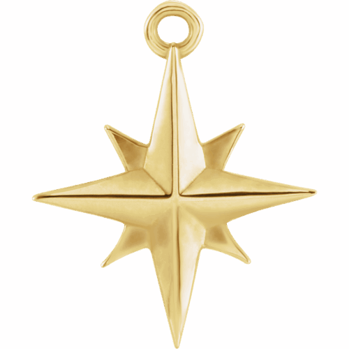 14K Yellow 11.7x9.6 mm Celestial Star Dangle