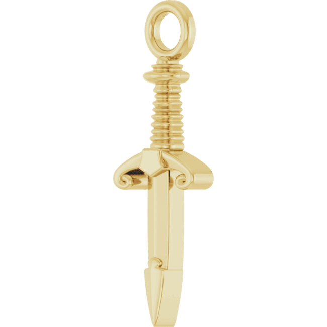 14K Yellow Dagger Dangle - Image 3