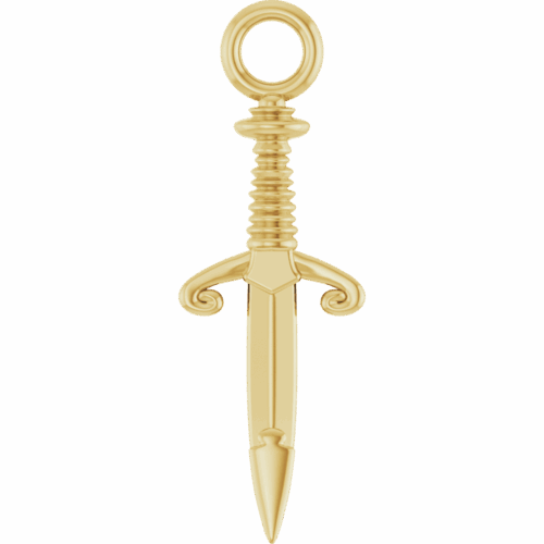 14K Yellow Dagger Dangle