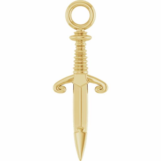 14K Yellow Dagger Dangle