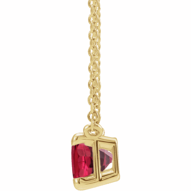 14K Yellow Lab-Grown Ruby 18" Necklace - Image 2